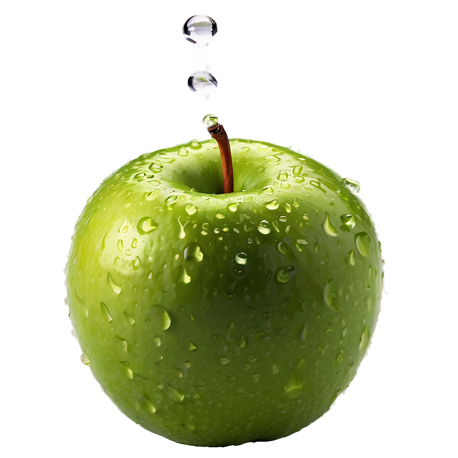 Water Droplets On Green Apple Png 06132024 PNG Image