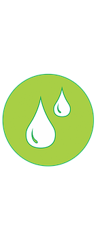 Water Drops Icon Green Oval Background PNG Image