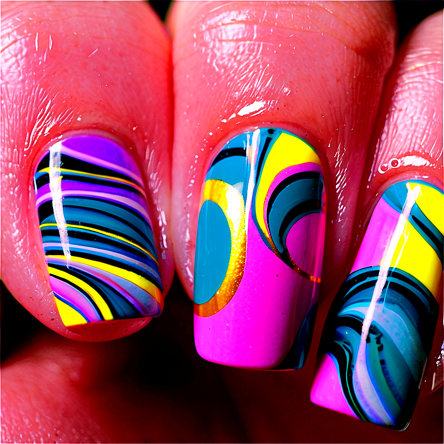 Water Marble Nail Art Png Kvl77 PNG Image