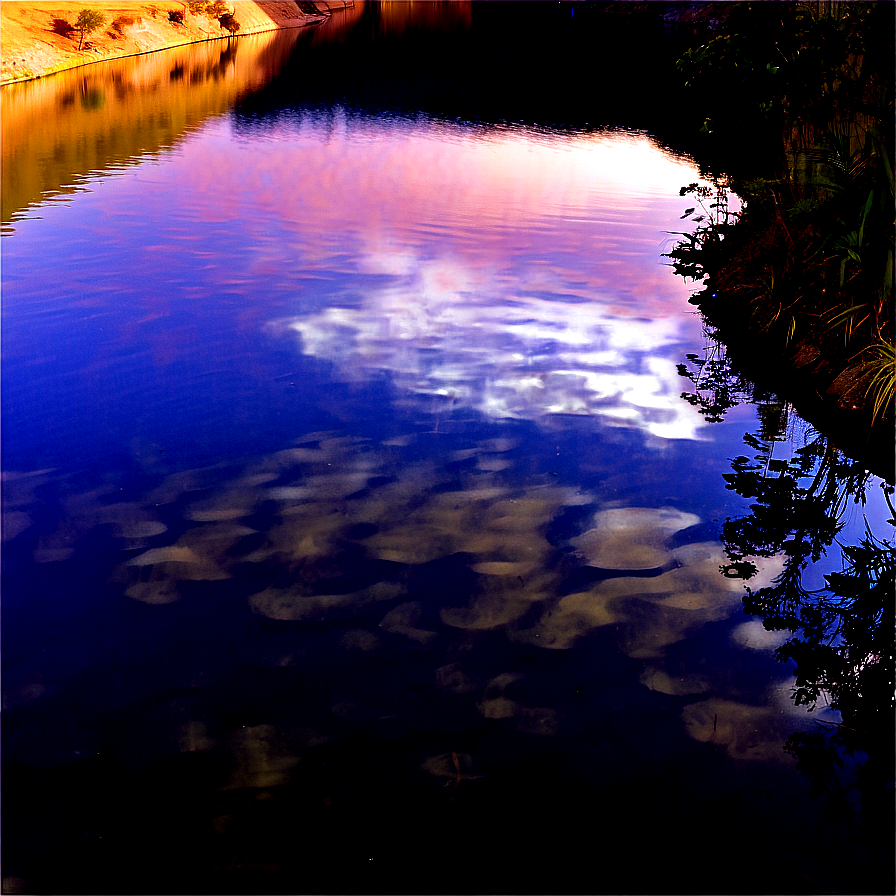 Water Reflections By The Dam Png 06292024 PNG Image