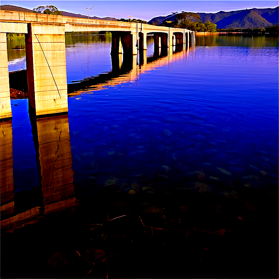 Water Reflections By The Dam Png 76 PNG Image