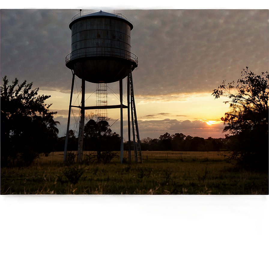 Water Tower At Dawn Png Pbl PNG Image