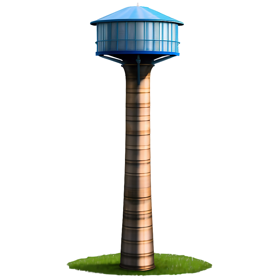 Water Tower On Hilltop Png 5 PNG Image