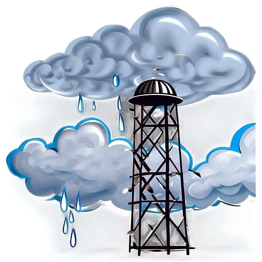 Water Tower Storm Clouds Png Wpk26 PNG Image