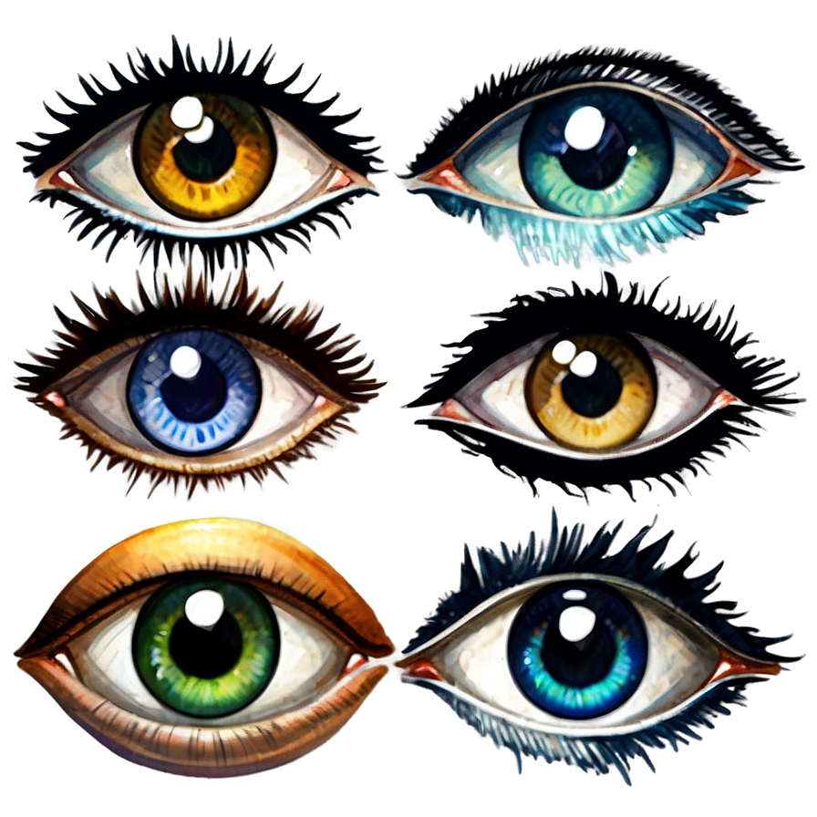 Watercolor Anime Eyes Png Itr PNG Image