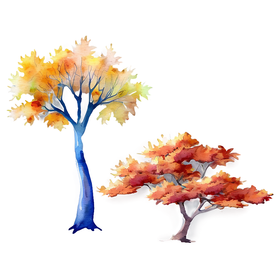 Watercolor Autumn Tree Png Kwy PNG Image