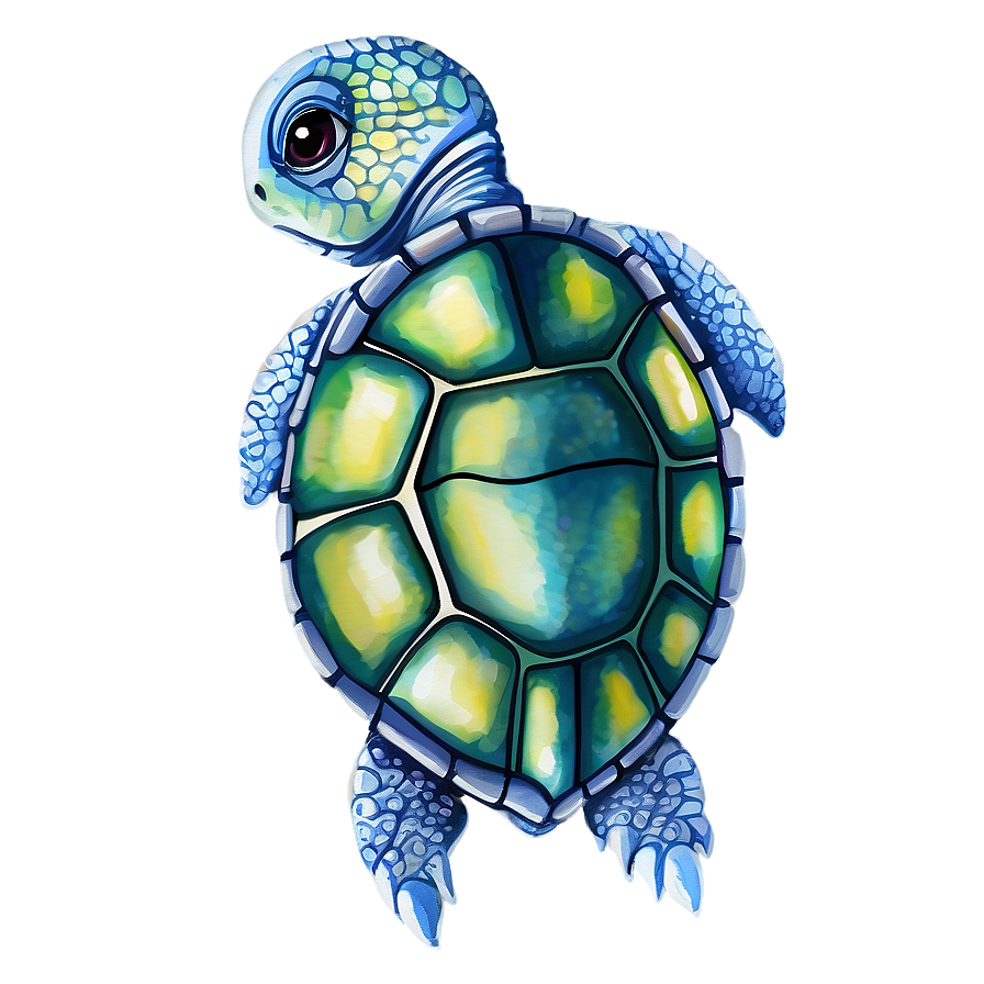 Watercolor Baby Turtle Png Nhu PNG Image