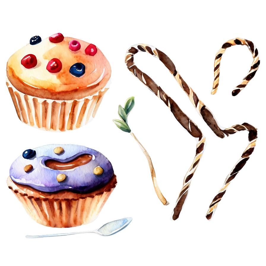 Watercolor Baking And Pastry Png 05032024 PNG Image