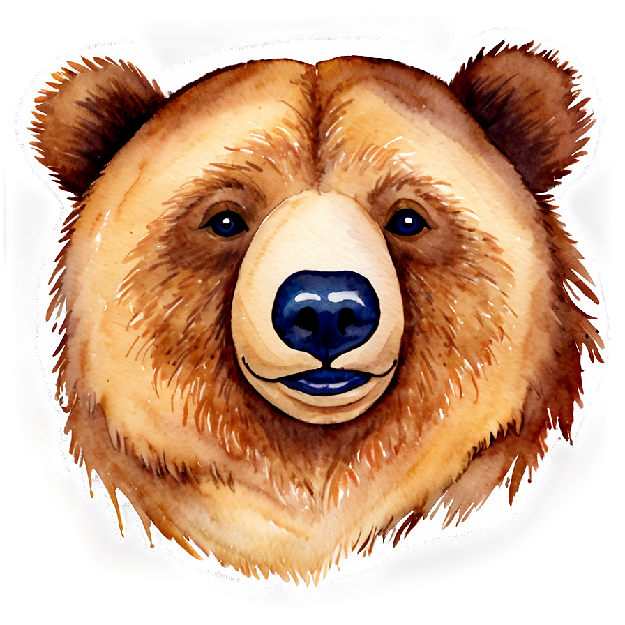 Watercolor Bear Face Png 99 PNG Image