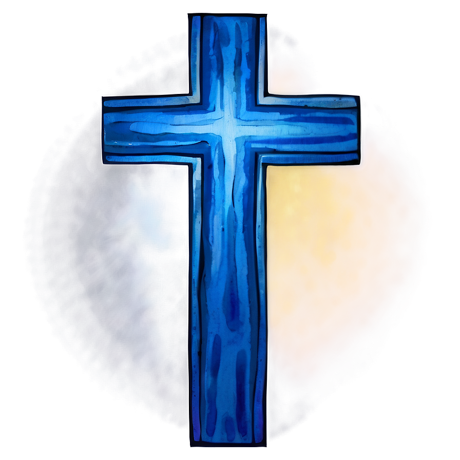 Watercolor Blue Cross Png 06292024 PNG Image