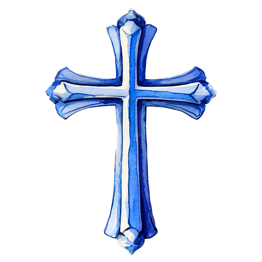 Watercolor Blue Cross Png 72 PNG Image