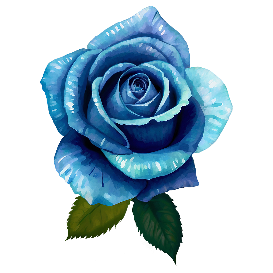 Watercolor Blue Rose Png Epk PNG Image