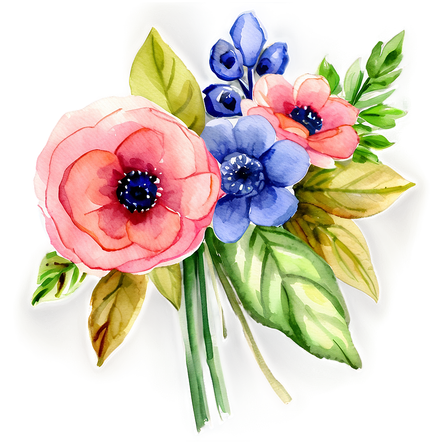 Watercolor Bouquet Illustration Png 05252024 PNG Image