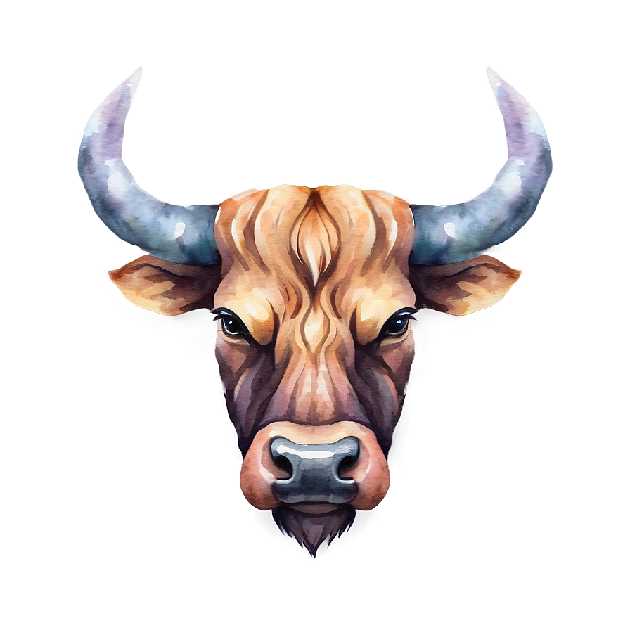 Watercolor Bull Head Png Cqm92 PNG Image