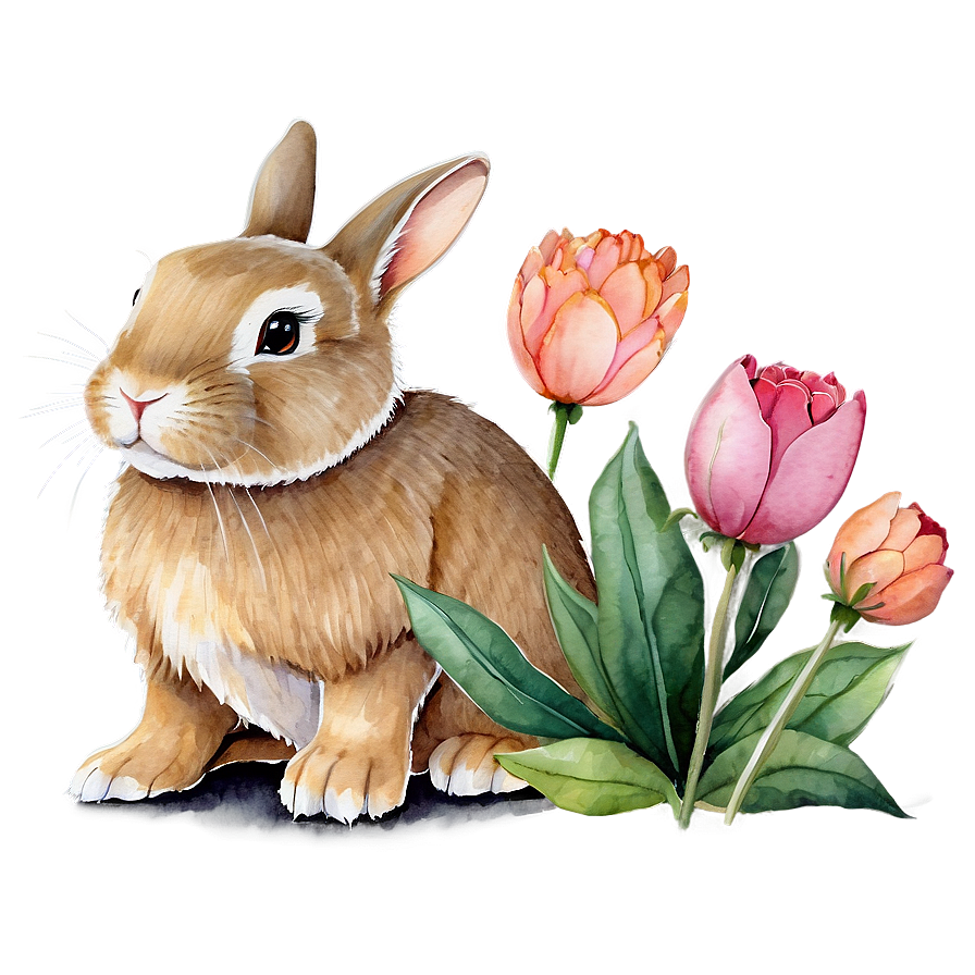 Watercolor Bunny Art Png Kgi24 PNG Image