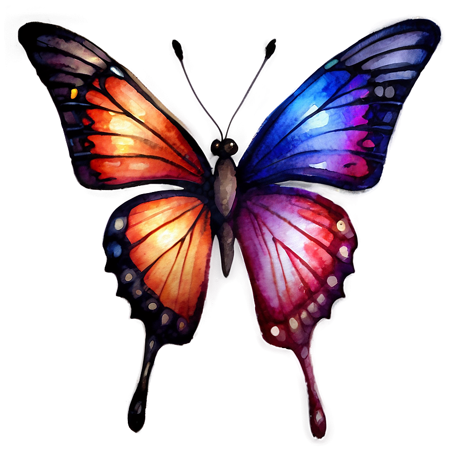 Watercolor Butterflies Png 8 PNG Image