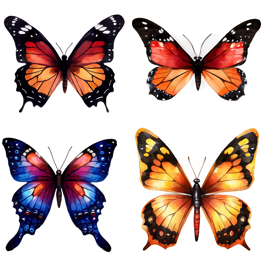 Watercolor Butterflies Png Whp PNG Image