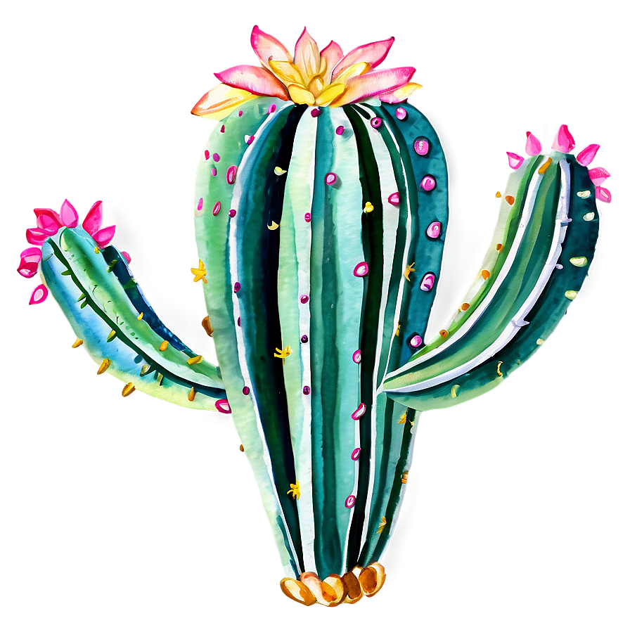 Watercolor Cactus Png 15 PNG Image