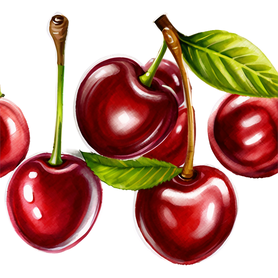 Watercolor Cherry Png Rfq31 PNG Image