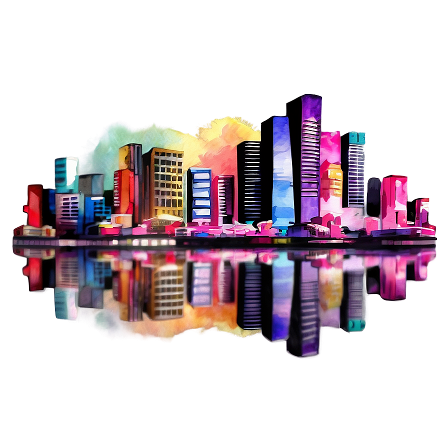 Watercolor City Skyline Png 06202024 PNG Image