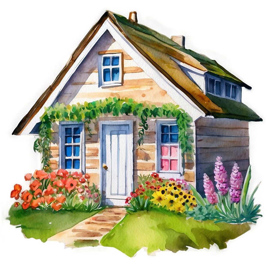 Watercolor Cottage Art Png 06202024 PNG Image