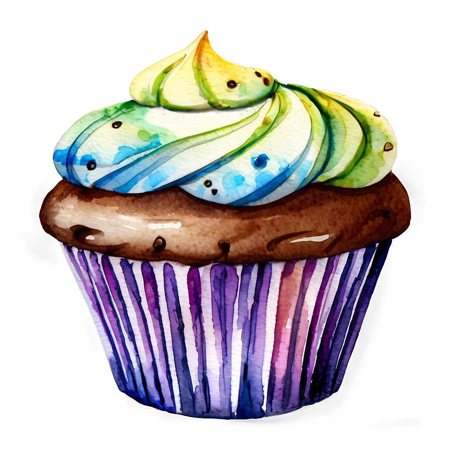 Watercolor Cupcake Png 05032024 PNG Image