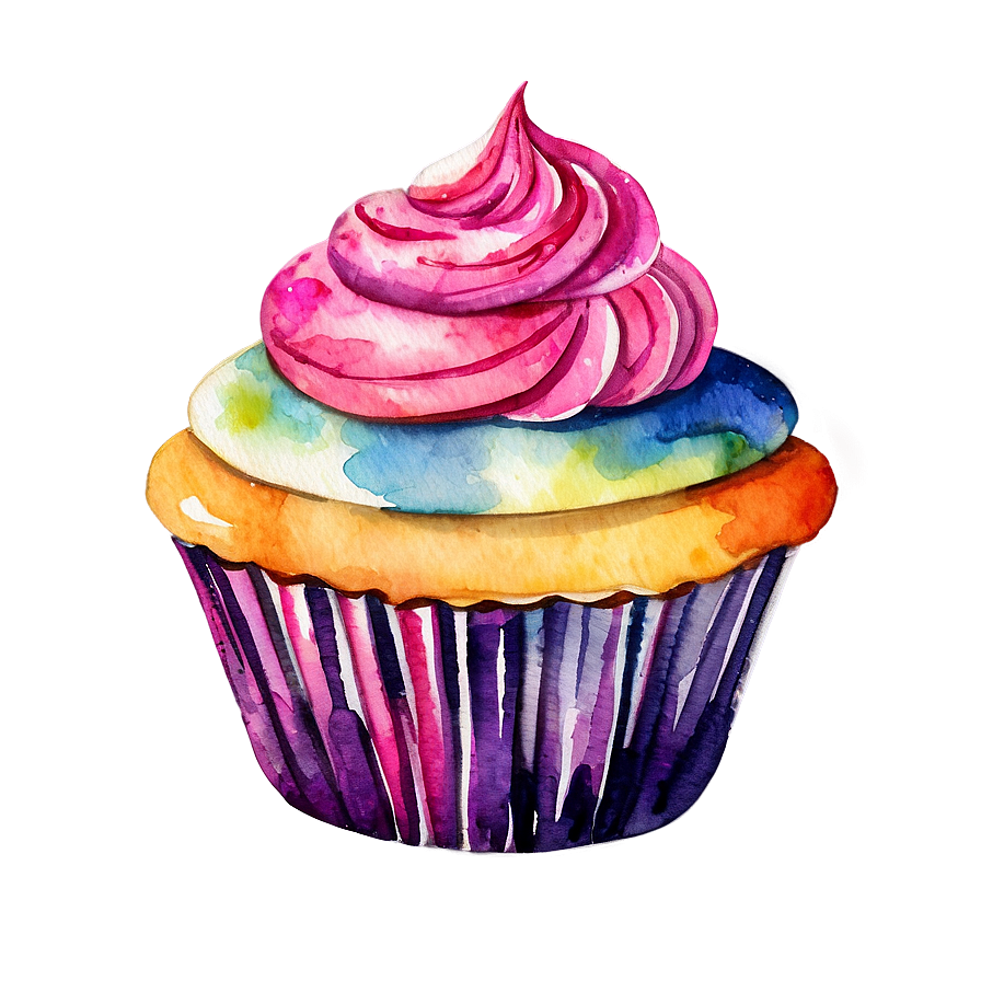 Watercolor Cupcake Png 91 PNG Image