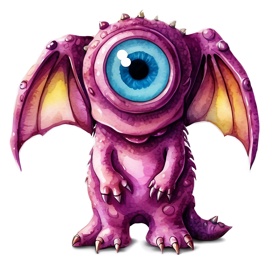 Watercolor Cute Monsters Png 66 PNG Image