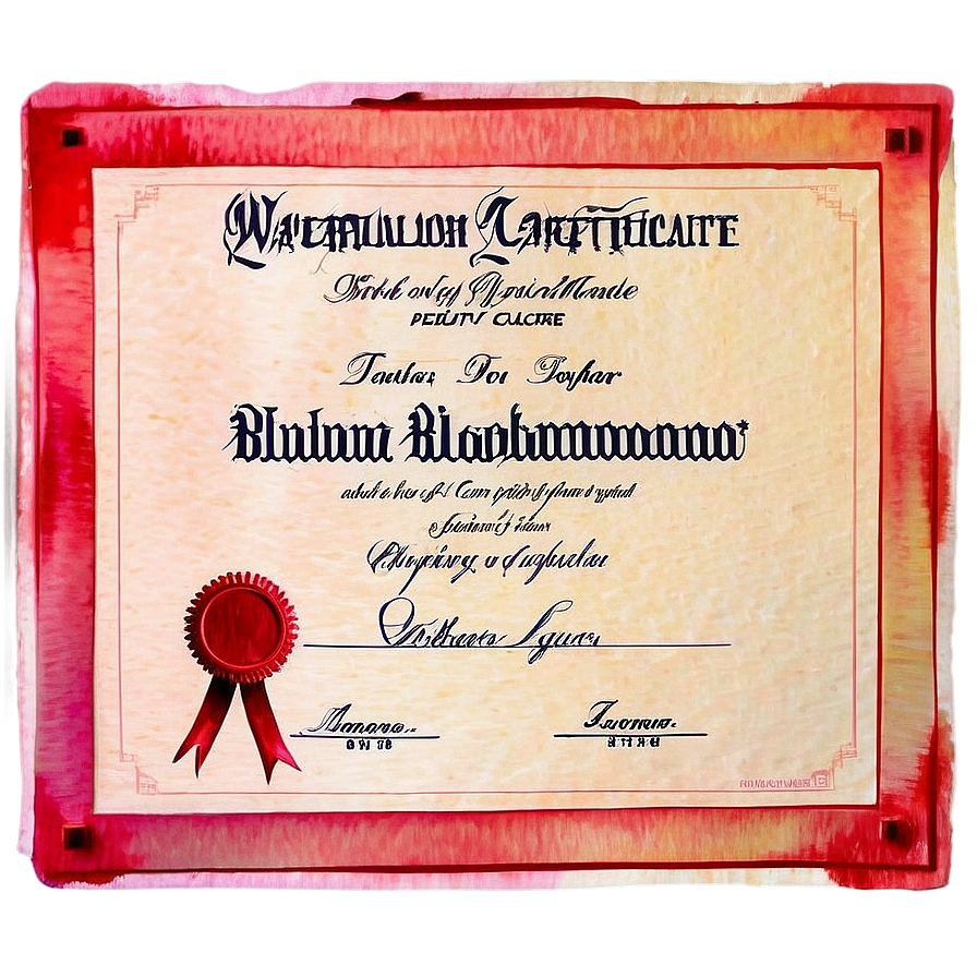 Watercolor Diploma Certificate Png 05252024 PNG Image