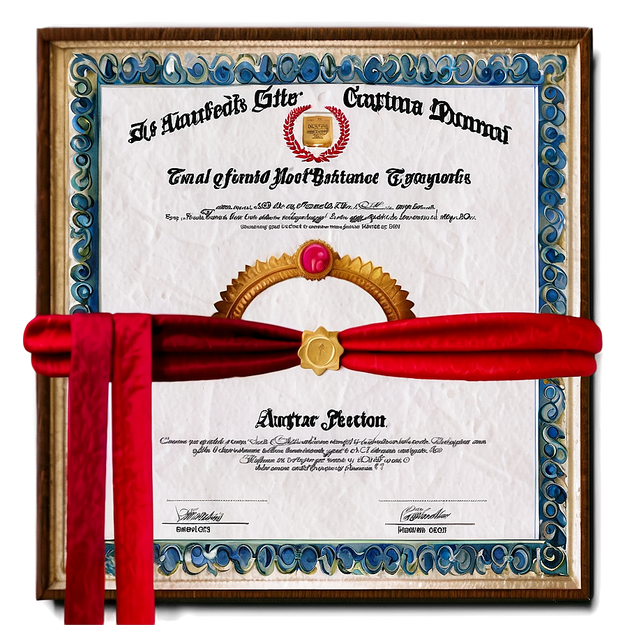 Watercolor Diploma Certificate Png 96 PNG Image