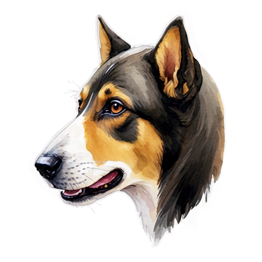 Watercolor Dog Head Art Png 06212024 PNG Image