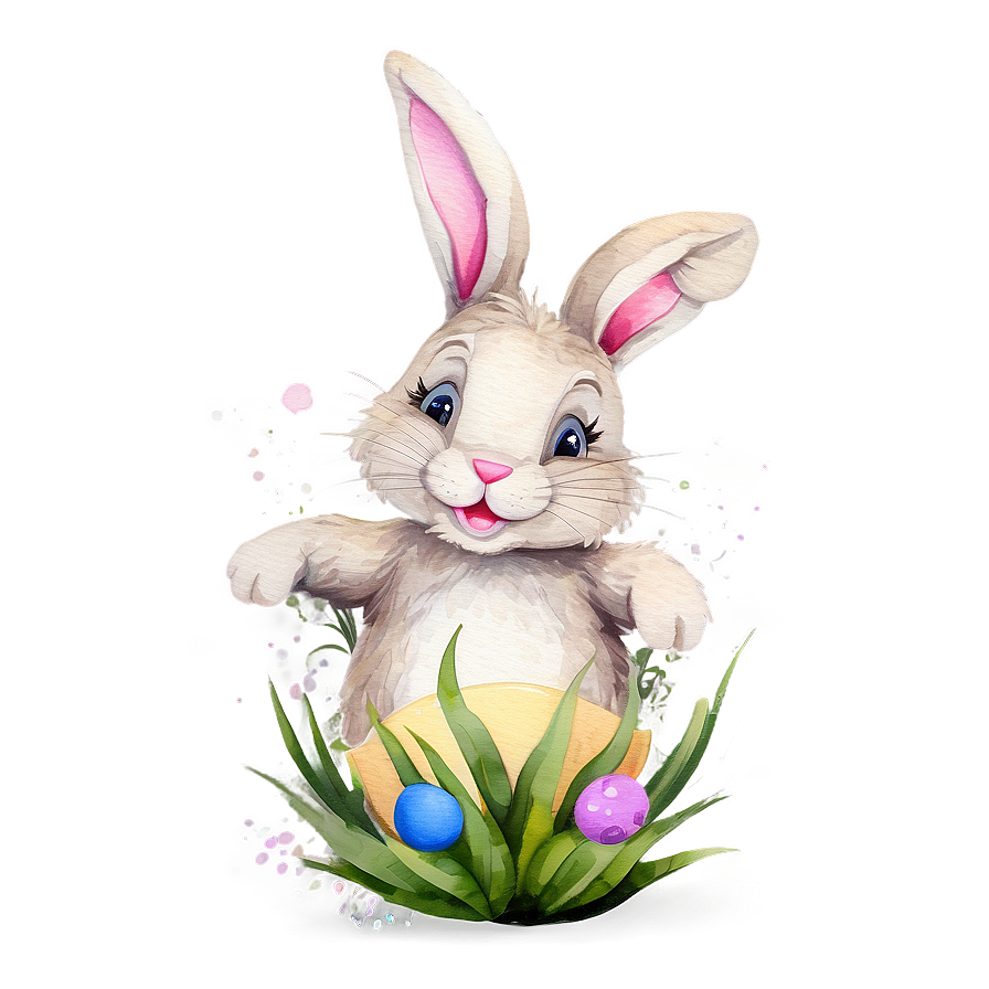 Watercolor Easter Bunny Png Bim PNG Image