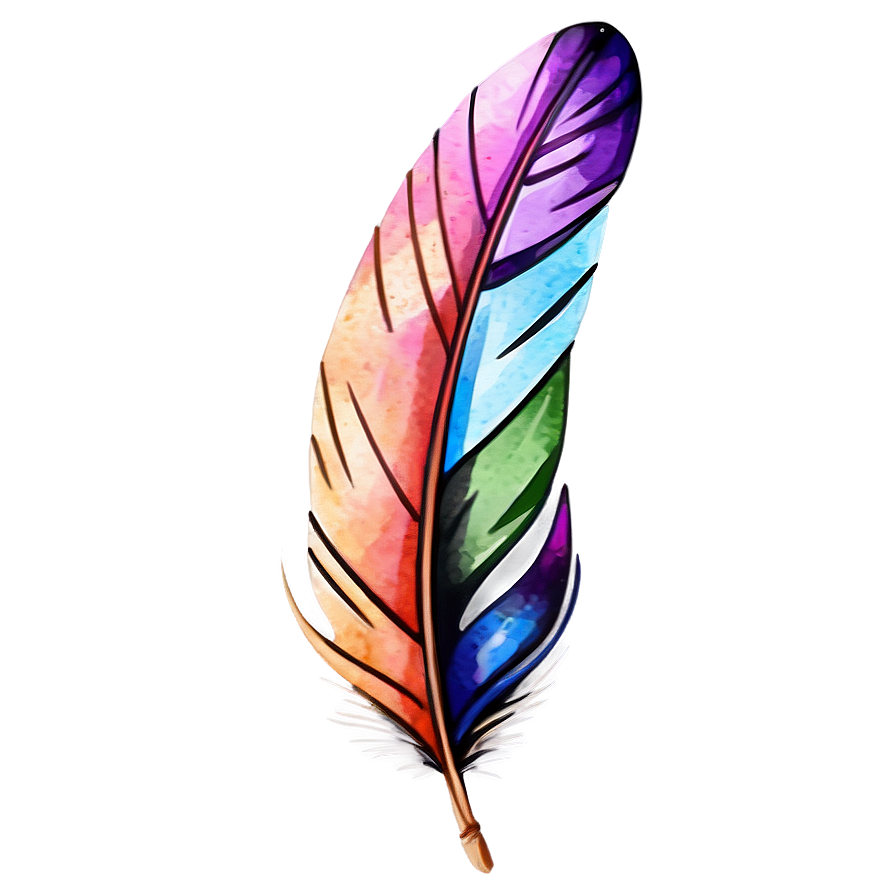 Watercolor Feather Art Png 51 PNG Image