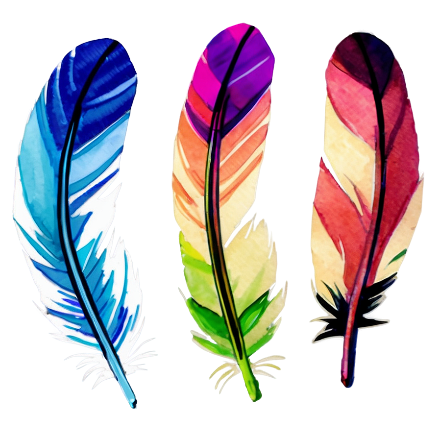 Watercolor Feather Art Png Xda21 PNG Image