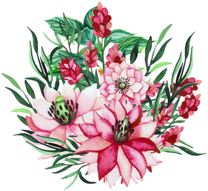 Watercolor Floral Arrangement PNG Image