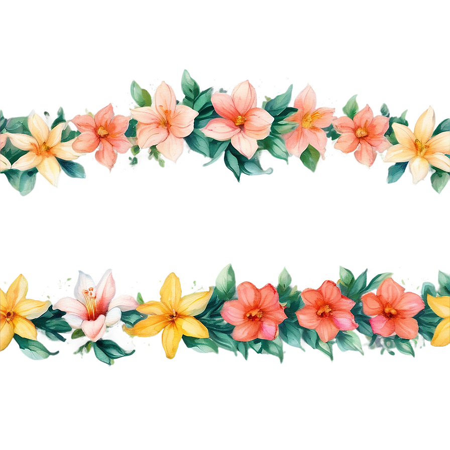 Watercolor Floral Borders Png Hwk38 PNG Image