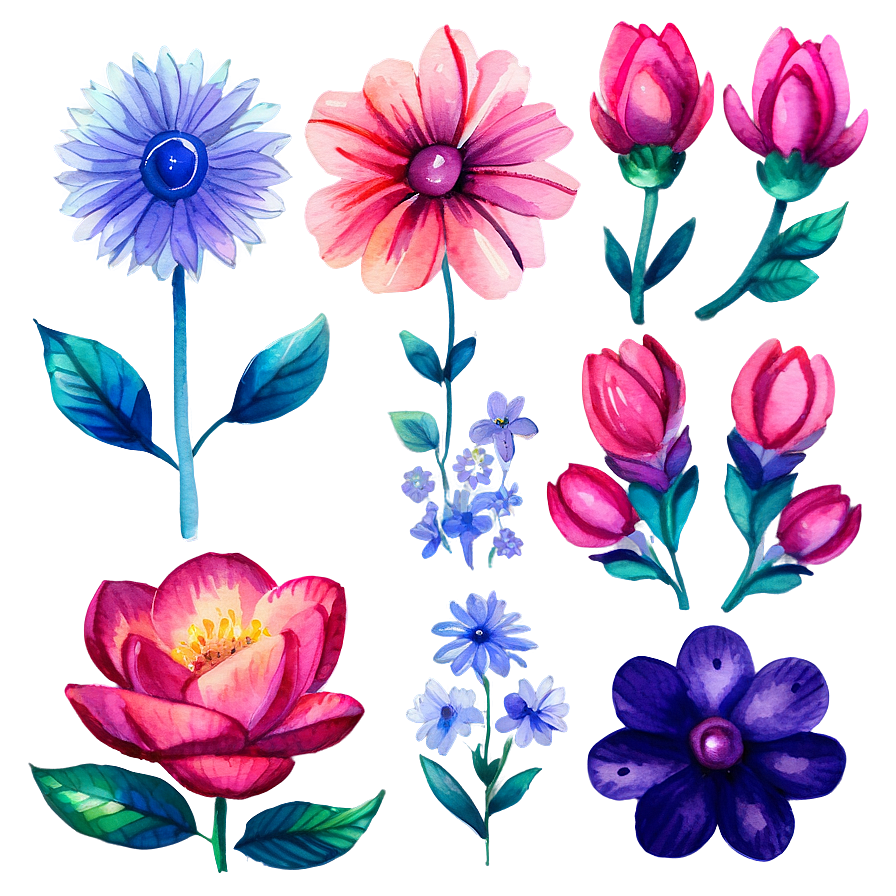 Watercolor Floral Clipart Png 05062024 PNG Image