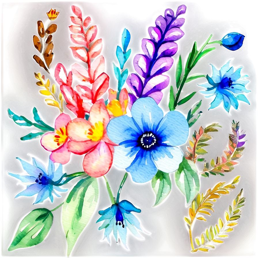 Watercolor Floral Fantasy Png Uet15 PNG Image