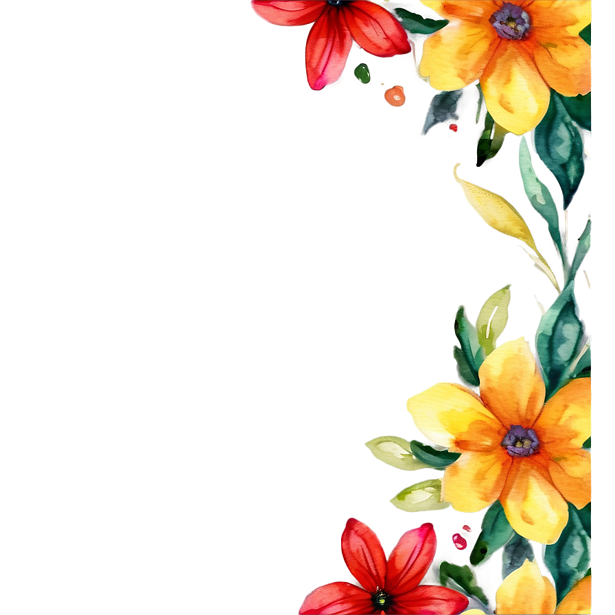 Watercolor Floral Frame Png Wjs PNG Image