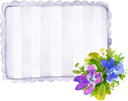 Watercolor Floral Frame Template PNG Image