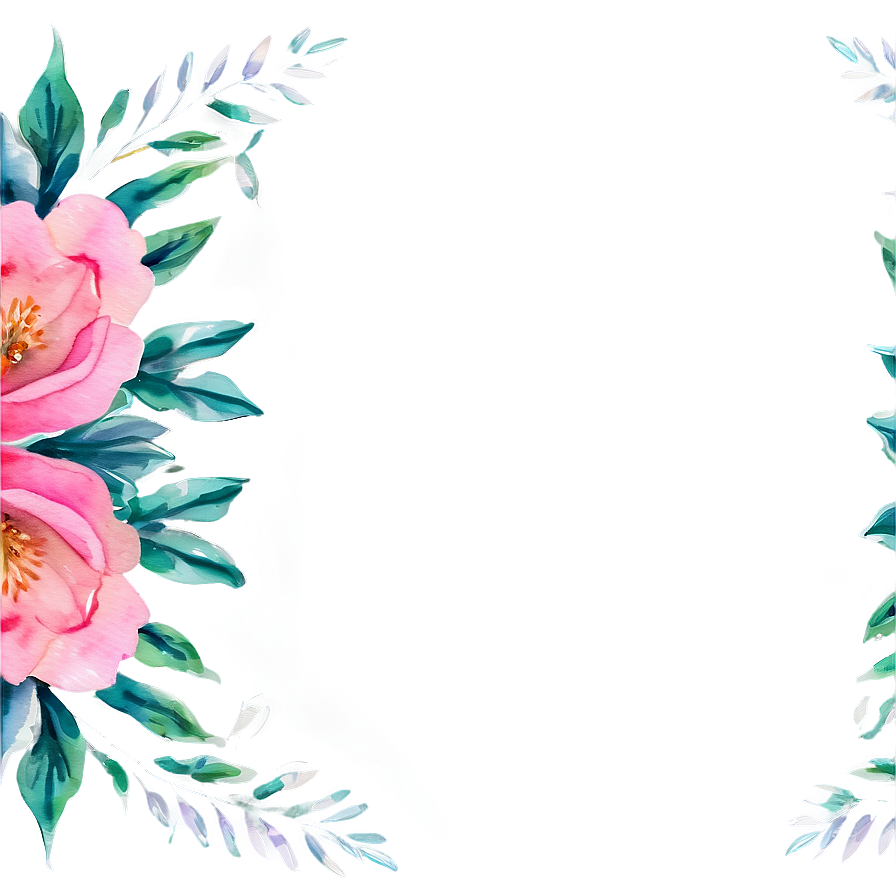 Watercolor Flower Border Png Ajk70 PNG Image