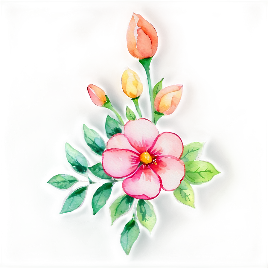 Watercolor Flower Border Png Gfg PNG Image