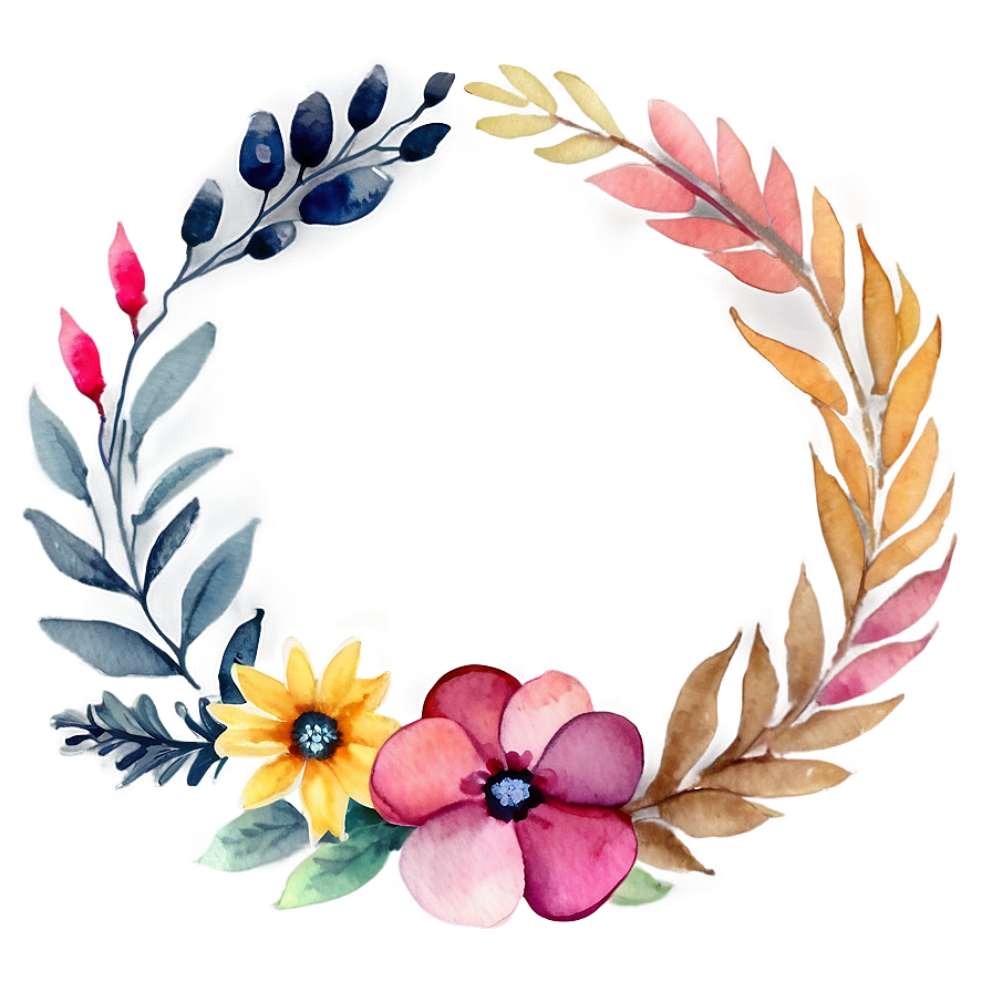 Watercolor Flower Circle Png 70 PNG Image