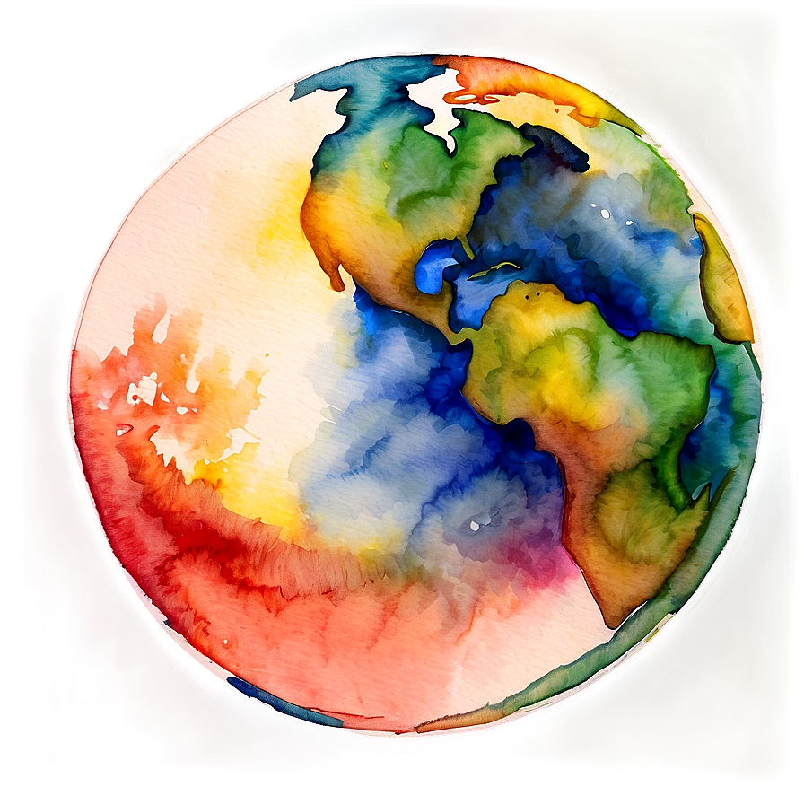 Watercolor Globe Artwork Png Oxx25 PNG Image