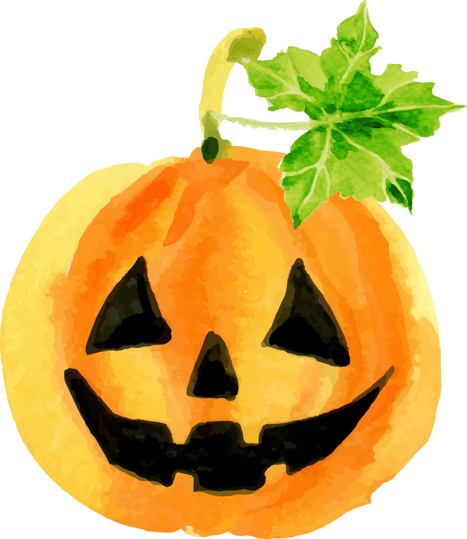 Watercolor Halloween Pumpkin PNG Image