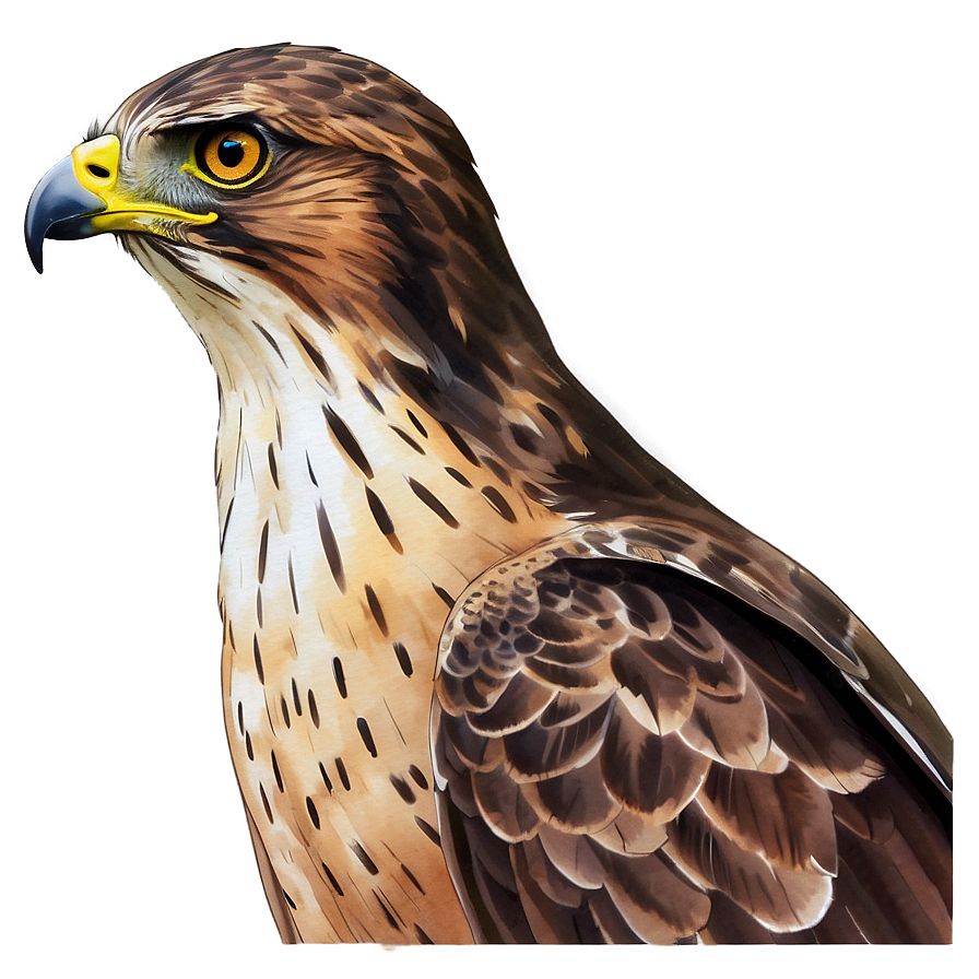 Watercolor Hawk Portrait Png 06122024 PNG Image