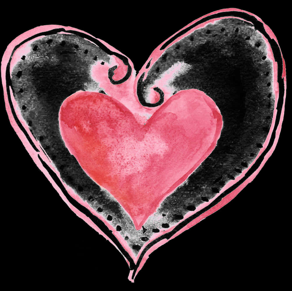 Watercolor Heart Art PNG Image