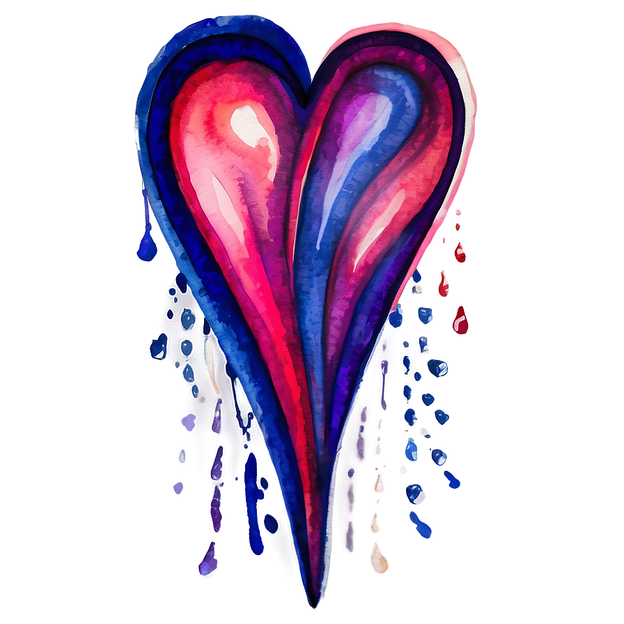 Watercolor Heart Clipart Png 06132024 PNG Image