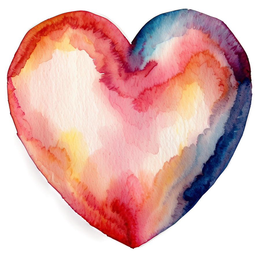 Watercolor Heart Print Png 78 PNG Image