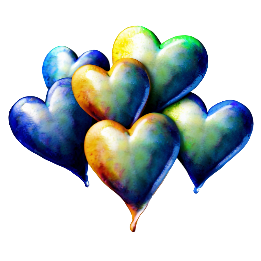 Watercolor Hearts Png Yaw76 PNG Image